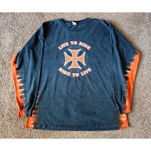 Vintage Choppers T-Shirt Men's XL Tie Dye Blue Long Sleeve